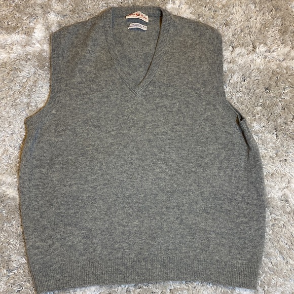 Vintage Wool Menswear Sweater Vest 100% Lambswool Made in England - Picture 14 of 16